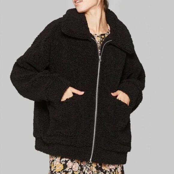 wild fable Jackets & Blazers - Wild Fable Zip Up Teddy Jacket